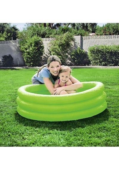 Bestway 51024 Çocuk Havuzu 102 CM X 25 CM 3 Bölmeli Yeşil Renk Çok Renkli