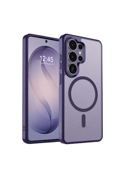 Güçlü Manyetik Telefon Kılıfı, Mag-safe İle Uyumlu Askeri Düzey Düşme Koruması Güçlü Silikon Kenarlar İnce Yarı Saydam Mat Koruyucu Kılıf Mor, S26 Ultra Sku: Zeusb0h3w44jbj 1