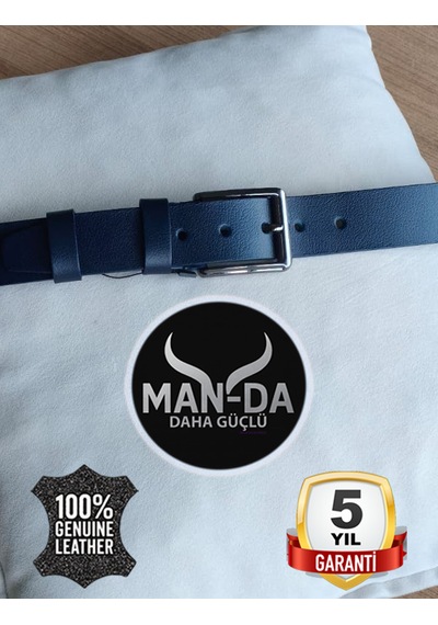 Man-da Deri Manda Derisi Erkek Kemer Lacivert