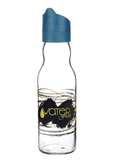 Water Fresh 700 Ml Çevrilebilir Kapaklı Cam Sürahi Başucu Ve Çalışma Masası Sürahisi Lacivert - 927537818