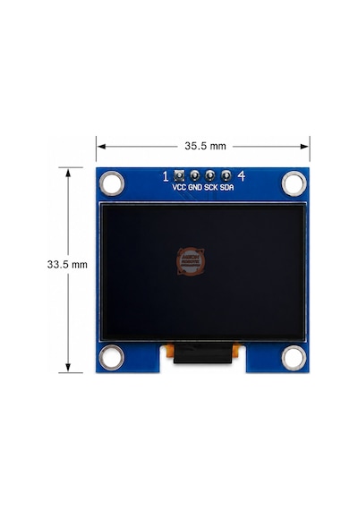 1.3 İnç Oled Ekran 128x64 I2c/ııc Ssd1306 Sürücülü Mavi