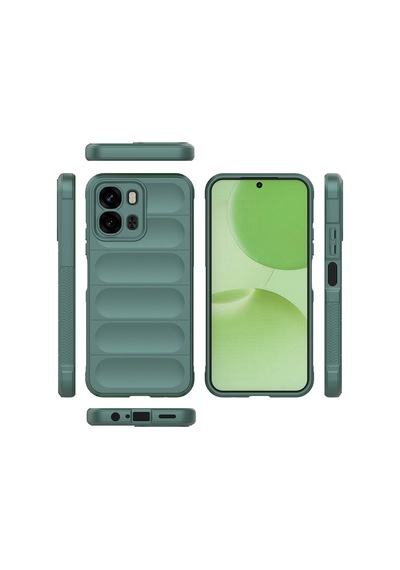 Adige Oppo A6t Kılıf Etnik Oyuk Desen Optimum Silikon Yeşil