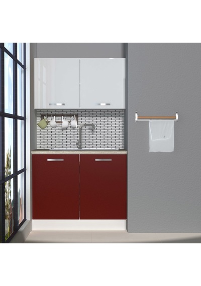 Decoraktiv Mini 100 Mdf Hazır Mutfak Dolabı - Tezgah Dahil - Bordo Beyaz Beyaz - Kırmızı Decoraktiv Mini 100 Mdf Hazır Mutfak Dolabı - Tezgah Dahil - Bordo Beyaz Beyaz - Kırmızı