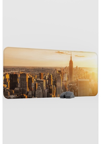 New York Amerika V2 90x40 Xxl Gaming Kauçuk Kaymaz Taban Mouse Pad Fare Altlığı