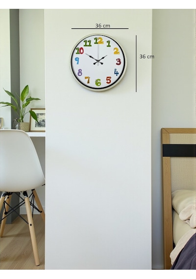 36 Cm Krem Çocuk Odası Duvar Saati Diğer 72165437