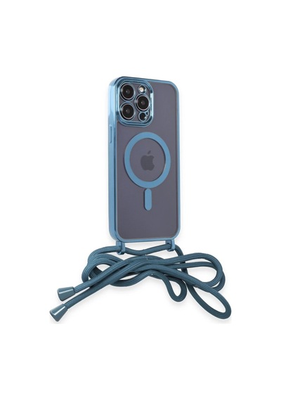 Apple İphone 13 Pro Max Kılıf Divo Lazer Askılı Magsafe Kapak - Sierra Blue 0.2M-Çok Renkli