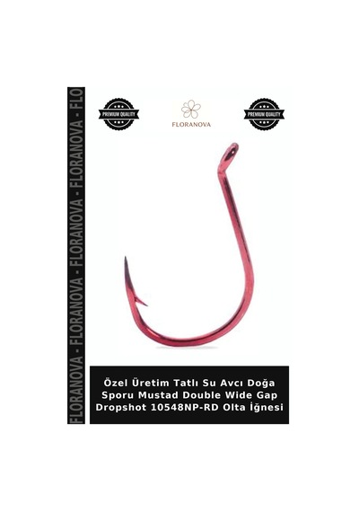Özel Üretim Tatlı Su Avcı Doğa Sporu Mustad Double Wide Gap Dropshot 10548np-rd Olta İğnesi No:1 - 7li