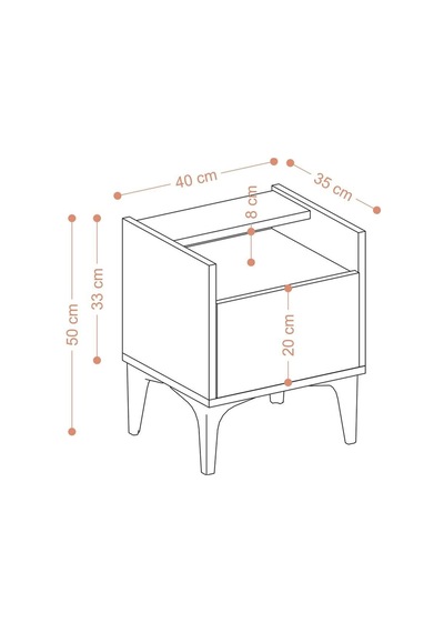 Decormet Zeze Komodin Dec0100 Ahşap