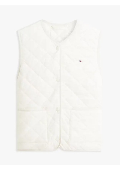 Tommy Hilfiger Lw Padded Reg Quılted Vest Kadın Bej Yelek - Ww0ww47289