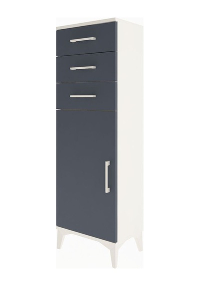 Arges Dolap 3 Çekmeceli Tek Kapaklı 44x30x134 Aytaşı-antrasit Aytaşı