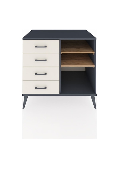 Kronos Şifonyer 2 Raflı 4 Çekmeceli 88x59x80 Antrasit-çam/aytaşı Çam/aytaşı