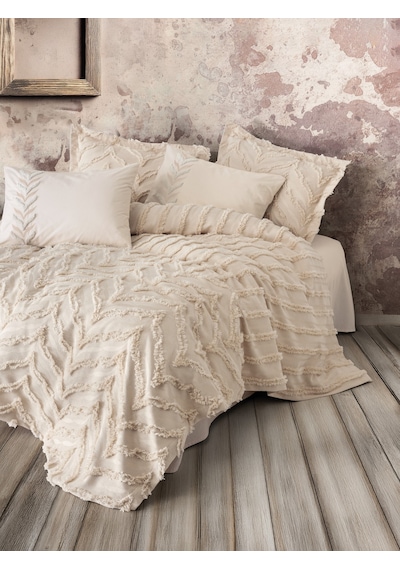 Cotton Box Limi Çift Kişilik Yatak Örtülü Nevresim Takımı Crimp Bej Bej
