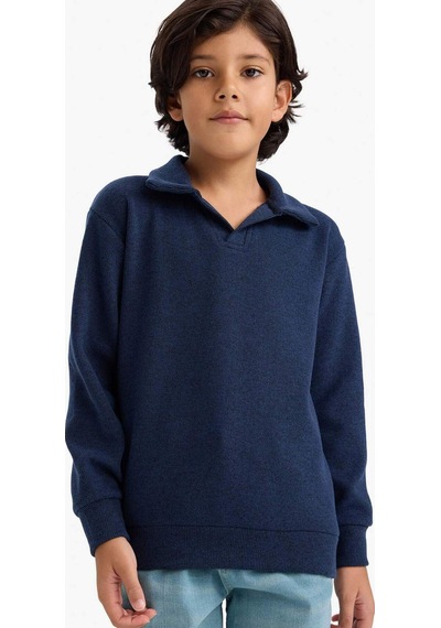 Defacto Erkek Çocuk Apaş Yaka Sweatshirt G3672a825cwnv256 Lacivert-nv256