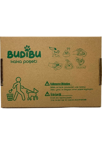 Budibu Kedi Köpek Kaka Poşeti Evcil Hayvan Dışkı Torbası Yeşil 15 Rulo