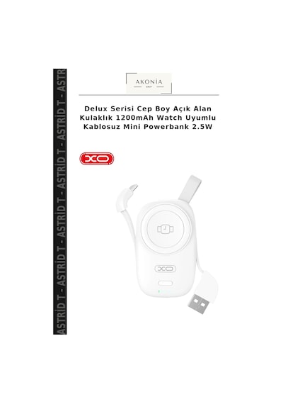 Delux Serisi Cep Boy Açık Alan Kulaklık 1200mah Watch Uyumlu Kablosuz Mini Powerbank 2.5w Diğer