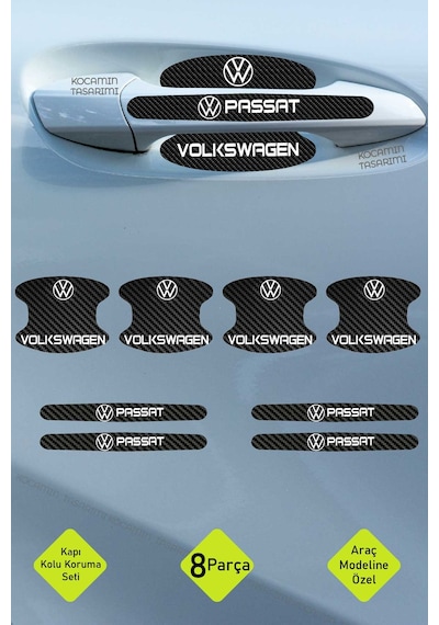Volkswagen Passat Karbon Desenli Kapı Kolu Koruyucu Set Çizilmelere Karşı Dayanıklı Ve Dekoratif Tasarım