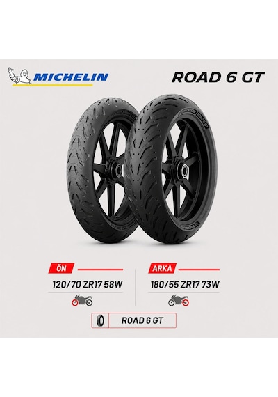 Michelin Road 6 Gt 120/70 Zr17 58w - 180/55 Zr17 73w Ön Arka Motosiklet Lastik Takımı