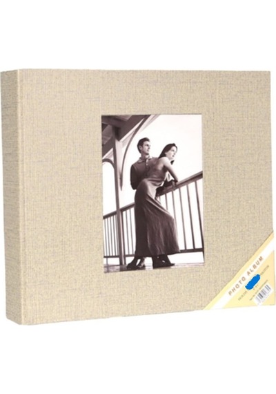 Aledo 10x15cm 500'lük Klasörlü Koton Desenli Fotoğraf Albümü-krem
