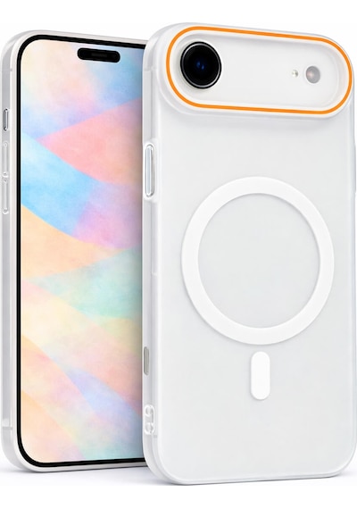 Apple Uyumlu iPhone 17 Air Magsafe Wireless Şarj Özellikli Mat Sert Arka Kapak Kılıf Beyaz