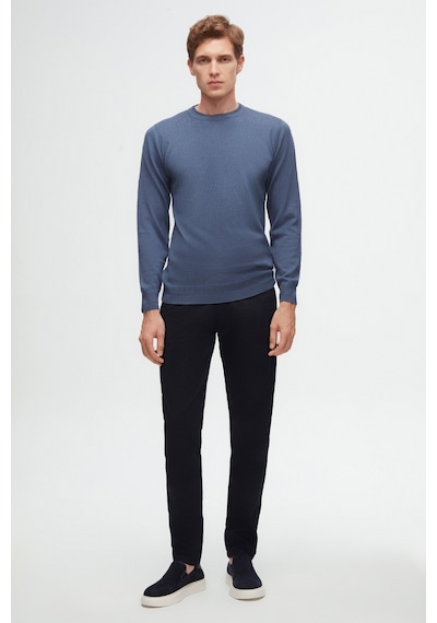 D's Damat Ds Damat Regular Fit İndigo Düz Örgü Kazak 5hf062432004m 771