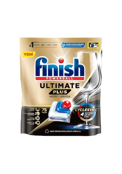 Finish Ultimate Plus Bulaşık Makinesi Tableti 75'li - En Güçlü Temizlik Tarı
