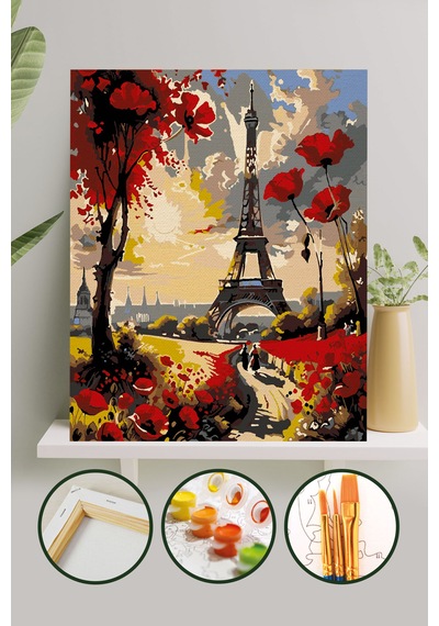 Sayılarla Boyama Tuval Seti 40x50 Cm - Eyfel Kulesi