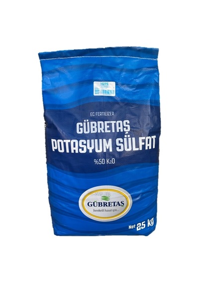 Gübretaş %50 Potasyum Sülfat Suda Çözülür Kükürtlü Gübre 25 KG