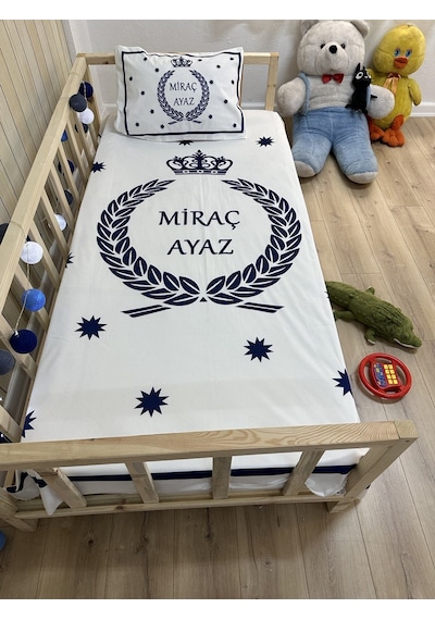 Evsehomes Mavi Taç Yatak Örtüsü Dijital Baskı