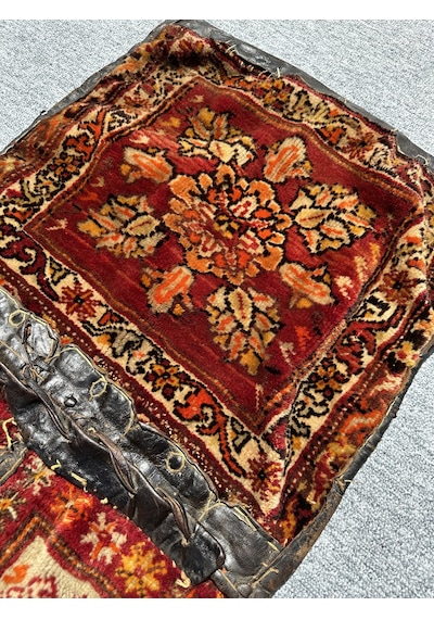 Burak Halı El Dokuma Antika Derili Heybe Kök Boya Kilitli 47 x 114