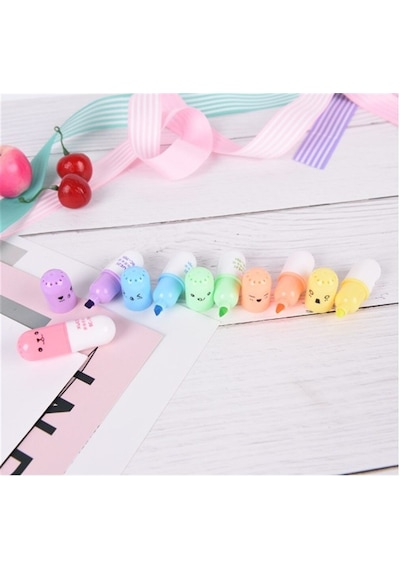 Kapsül Pastel Renkler İşaretleme Kalemi 6'lı Set Çok Renkli