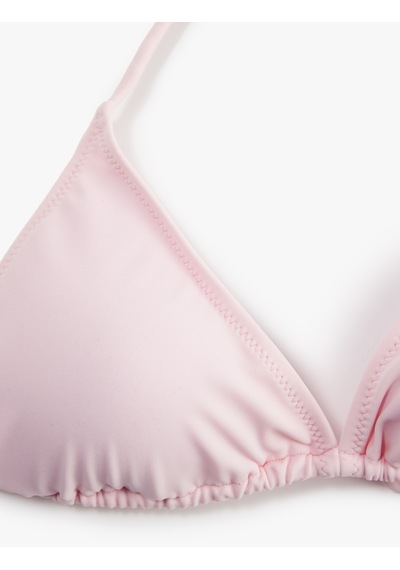 Koton Boyundan Bağlamalı Üçgen Bikini Üstü Pembe 6sak10002mm Gül