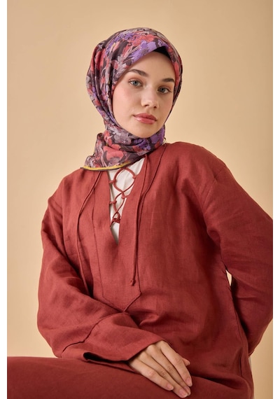 Silk Home Soft Eşarp 73088-16 Acı Kahve, Gül, Tozpembe, Sarı, Mor, Gri