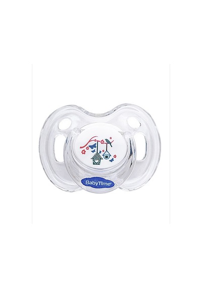 Babytime Damaklı Kiraz Uçlu Şeffaf Desenli Emzik 2 Numara 6-18 Ay Bt147-2