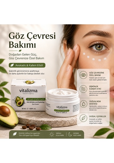 Avokado & Kafein Göz Çevresi Bakım Kremi 50 Ml Nemlendirici & Kırışıklık Karşıtı