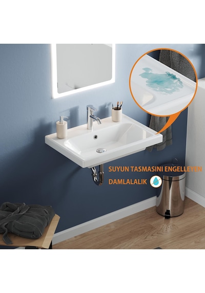 Turkuaz Frame Lavabo 65 x 45 CM Beyaz