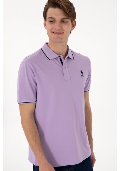 U.S. Polo Assn. Erkek Regular Fit Polo Yaka Lila Basic Tişört 50306011-VR034