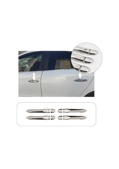 Renault Megane 3 Uyumlu 2010-2016 Krom Kapı Kolu Tek Kapı Sensörlü Paslanmaz Çelik