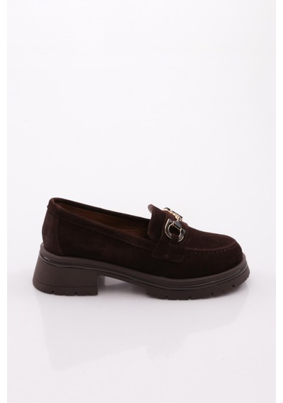 Dgn 5587 Kadın Loafer Ayakkabı Kahve Süet