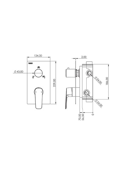Ciera Pro 3 Yönlü Banyo Panel+batarya Kare-krom