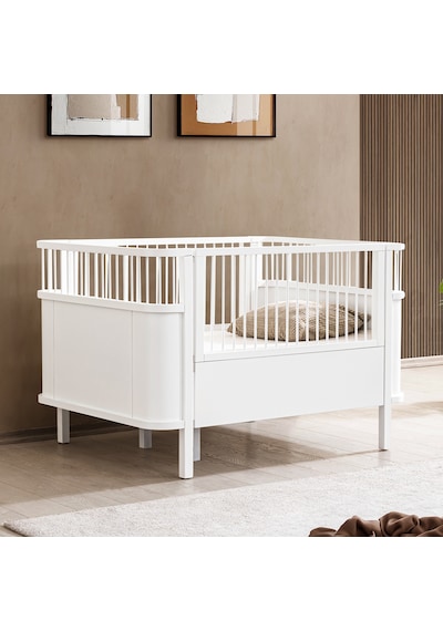 Mdf Beşik 130x90 Trend Büyüyen Beşik Beyaz + 1 Comfort Yatak Beyaz