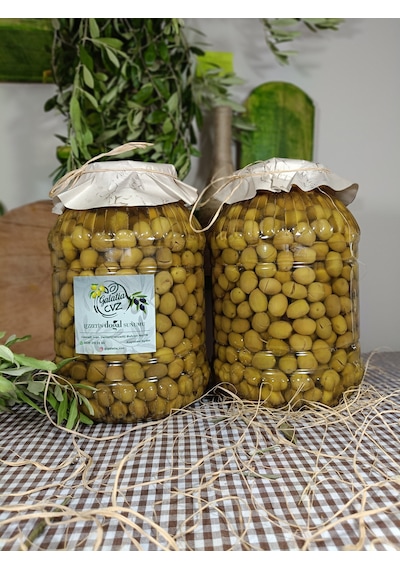 Aydın Yöresi Gemlik Cinsi Sofralık Tatlandırılmış Kırma Yeşil Zeytin 6 Kg