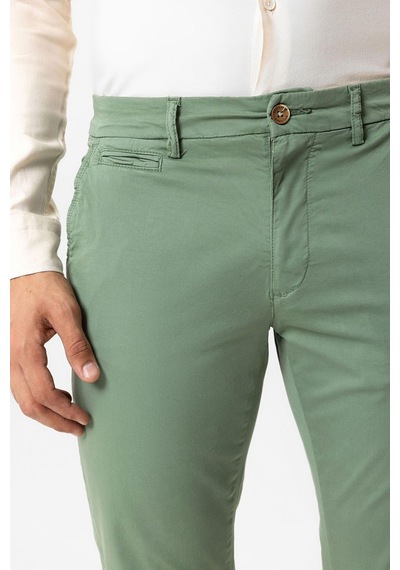 Back And Bond Yeşil Slim Fit Pamuklu Yan Cep Chino Pantolon Çok Renkli