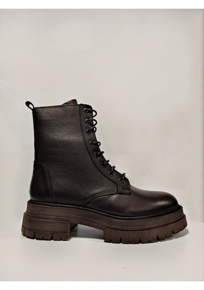 Castle Black Yldz-26254-1 Kahverengi Hakiki Deri Kadın Bot Kahverengi