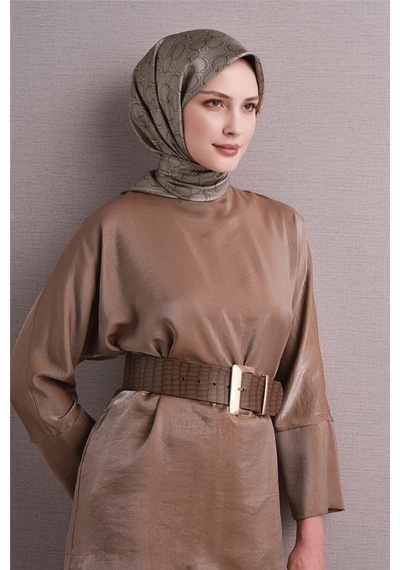Armine İpek Eşarp 2027 Kış - 9638-04 Açık Bej Twill