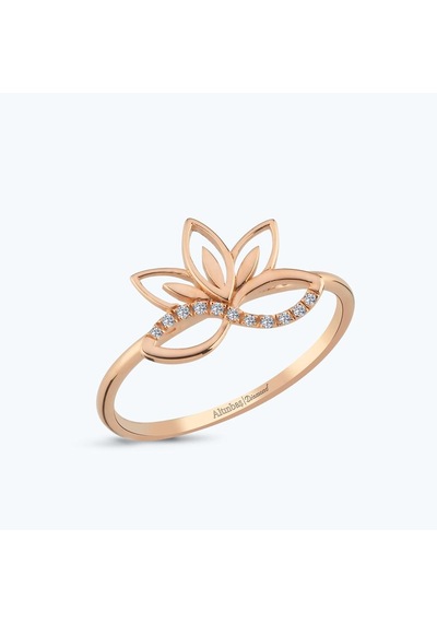 Altınbaş Pırlanta Lotus Çiçeği Yüzük Eeh971-14k