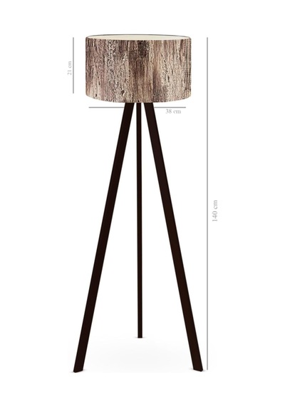 Tr Bohhem Art Tripod Ahşap Ayaklı Lambader Köşe Lambası Ağaç Kabuğu Ağaç Kabuğu Diğer
