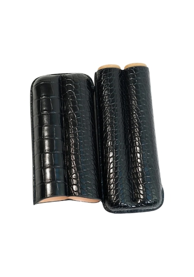 Cohiba Siyah Timsah Desenli İkili Deri Puro Kılıfı 69455665