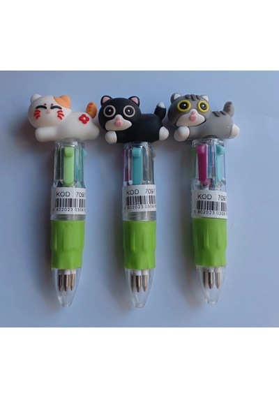 Taros Unıck Color Cats Kısa Çoklu Tükenmez Kalem Çok Renkli