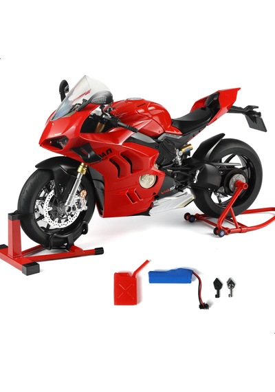 1:6 Diecast Kırmızı Işıklı, Anahtarlı & Su İle Çalışan Dumanlı Model Motorsiklet