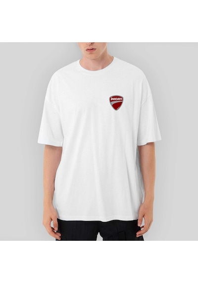 Ducati Multistrada Logo Oversize Beyaz Tişört Beyaz